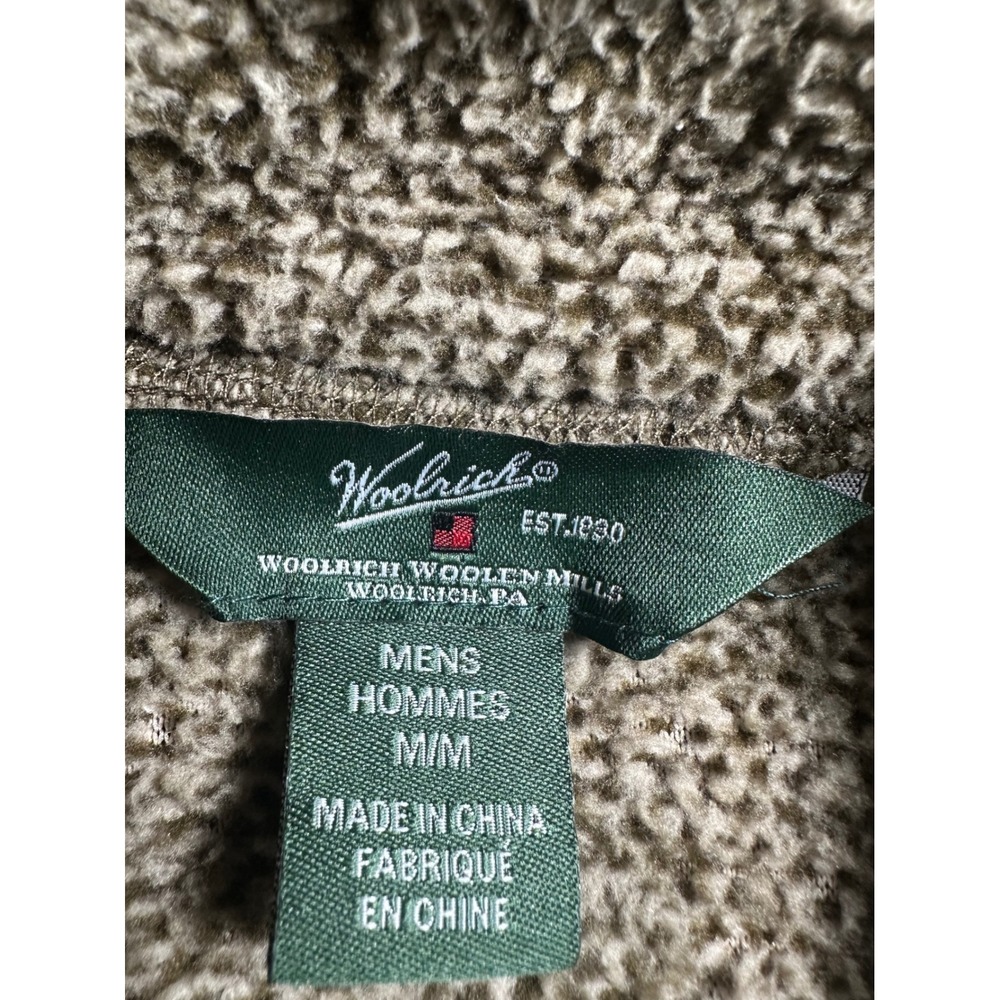Woolrich Mens Full Zip Pile Fleece Jacket Olive Green 16411 M - Picture 4 of 7